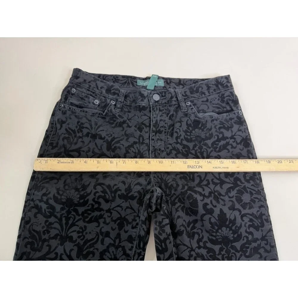 Lauren Ralph Lauren Sz 8 (Actual 30x30) Velvet Floral Pants Straight Stretch EUC - Picture 3 of 11